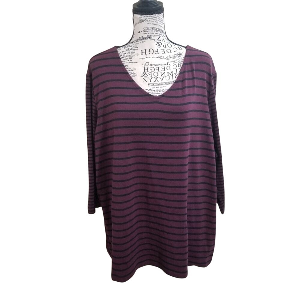 LANE Bryant stripe‎ top plus sz 24